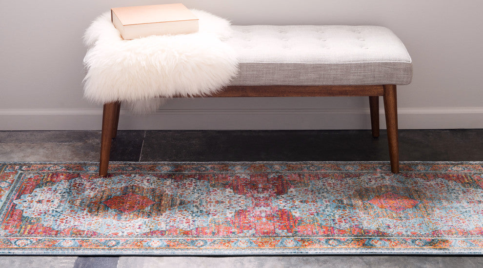 Unique Loom Light Blue Baracoa Malecon 2' 2 x 6' 0 Runner Rug