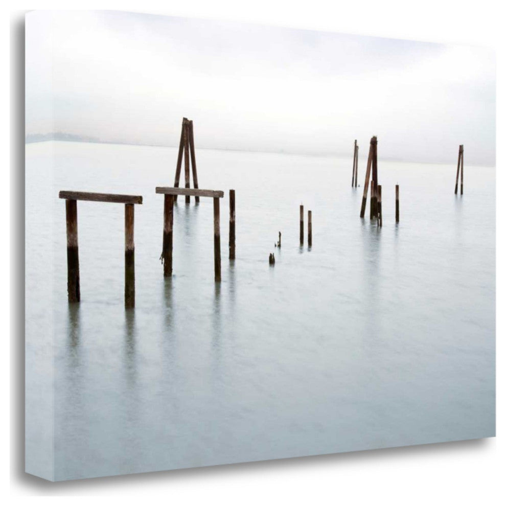 Wood Poles in the Water 1 Giclee Wrap Canvas Wall Art