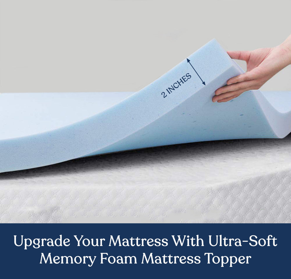 Delara 2" Gel Infused Memory Foam Mattress Topper With Bamboo Cover, King