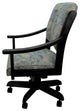 Swivel Wood Dining Caster Chair with Wheels - Casa, Poet Sky and Black