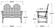 Trex Outdoor Furniture Cape Cod Adirondack 48" Bench, Rainforest Canopy
