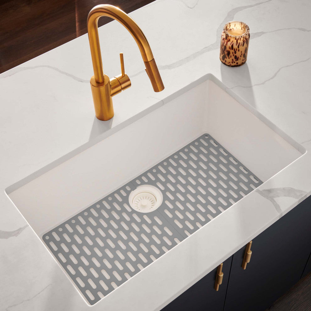 33-inch inch Granite Composite Undermount Sink - Arctic White - RVG2080WH