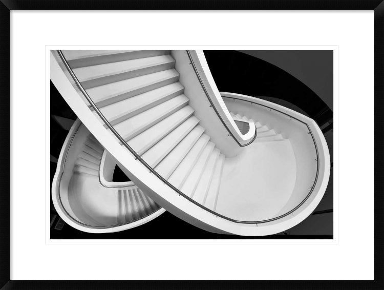 "BandW Staircase" Framed Digital Print by Henk Van Maastricht, 30x22"