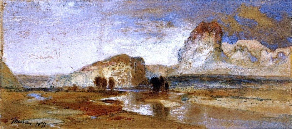 Thomas Moran First Sketch Made in the West at Green River Wyoming