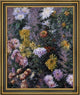 Gustave Caillebotte White and Yellow Chrysanthemums Garden Print, 16"x20"