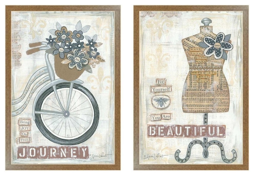 "Beautiful Journey" Collection By Annie LaPoint, Printed Wall Art, Brown Frame