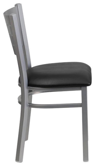 Bowery Hill Restaurant Dining Chair in Black and Silver