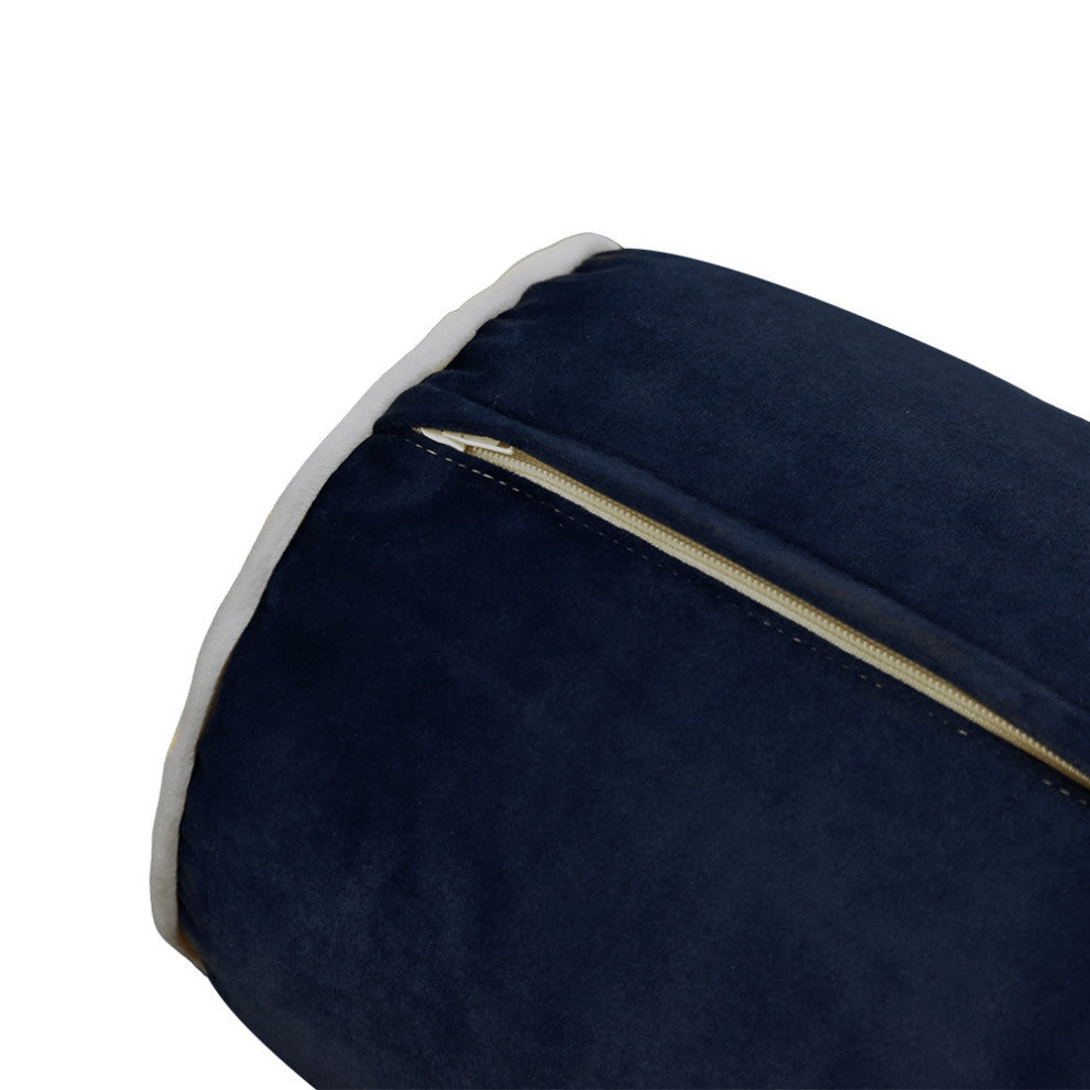 STYLE V6 Full Velvet ContrastPipe Indoor Daybed Bolster Pillow |COVER ONLY|AD373