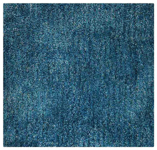 HAND TUFTED SHAG POLYESTER ECO-FRIENDLY AREA RUGS- Turquoise&White Color, Solid