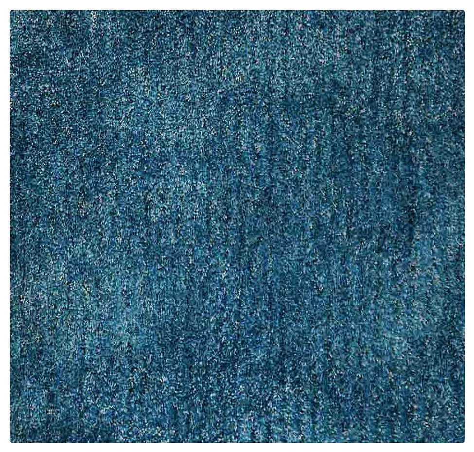 HAND TUFTED SHAG POLYESTER ECO-FRIENDLY AREA RUGS- Turquoise&White Color, Solid