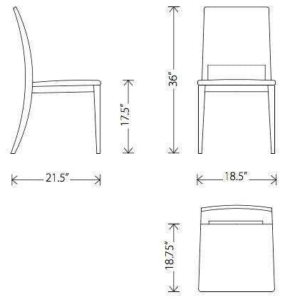 Eska Fabric Seat Dining Chair , Gray Oak