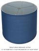 French Drum Lamp Shade, Cotton, Navy Blue, 14"