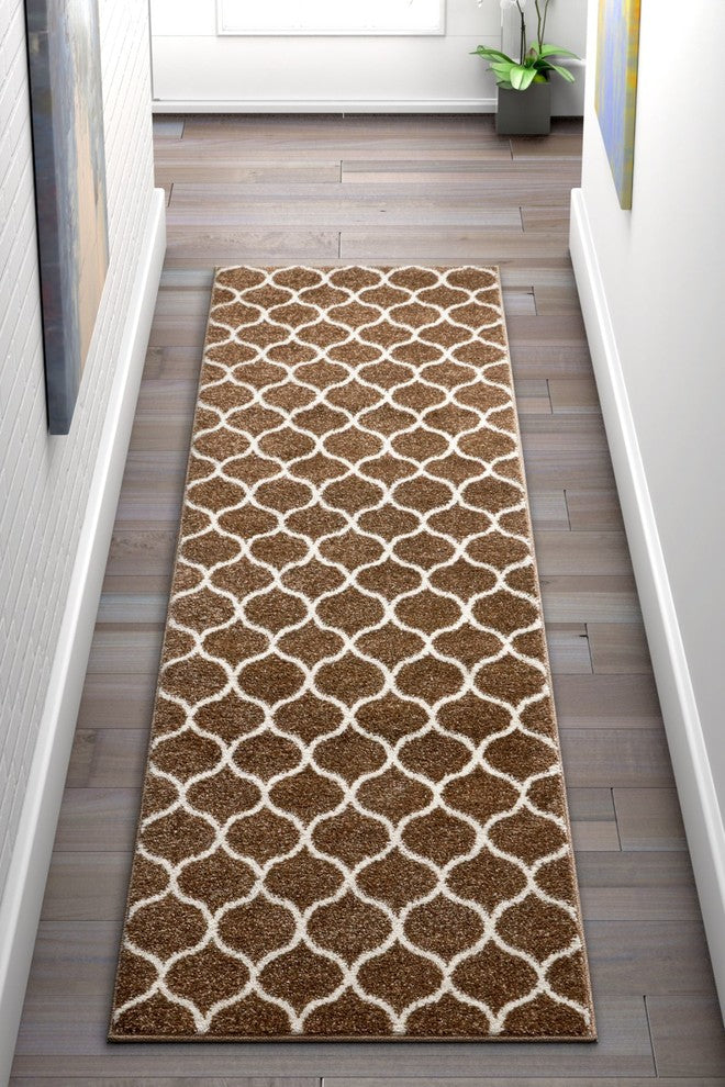Well Woven Serenity Ramon Modern Moroccan Trellis Brown Runner Rug SE-138