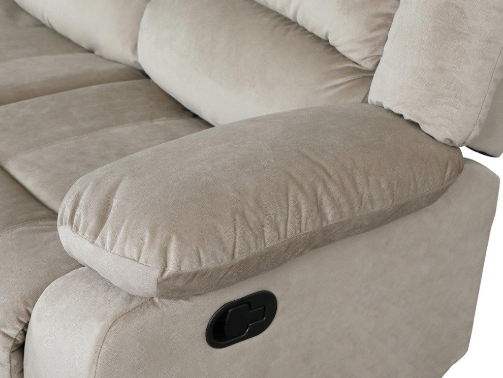 Callan Contemporary Microfiber Recliner Loveseat Beige