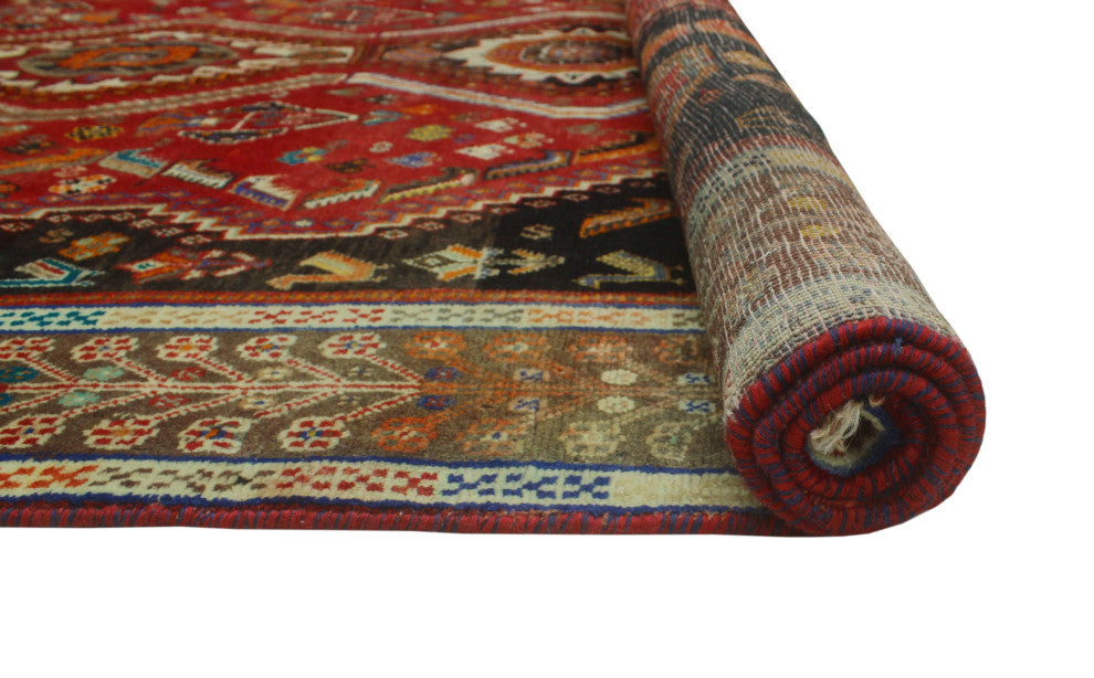 Fine Vintage Distressed Dicle Red Rug