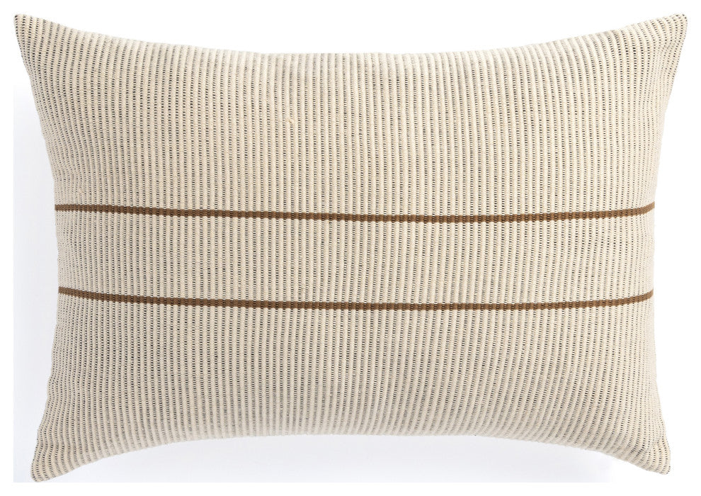 Handwoven Merido Pillow, Beige, 14"x20"
