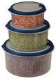 Plastic Food Container 6 Piece Set Round Lids Incl