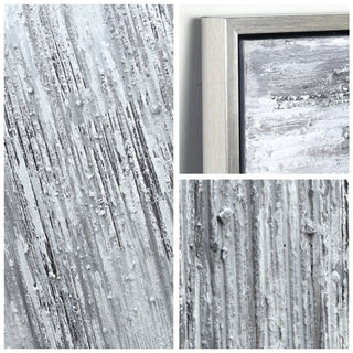 Silver Abstract Textured Metallic Hand Painted Wall Art by Martin Edwards