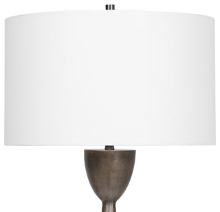 Minimalist Tapered Pyramid Column Aluminum Table Lamp 36 in Metal Geometric