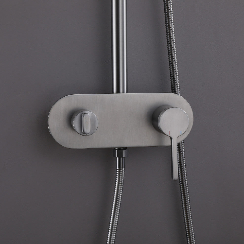 Luxury 3-Function Complete Shower System With Tub Faucet And Rough-In Valve, Gre