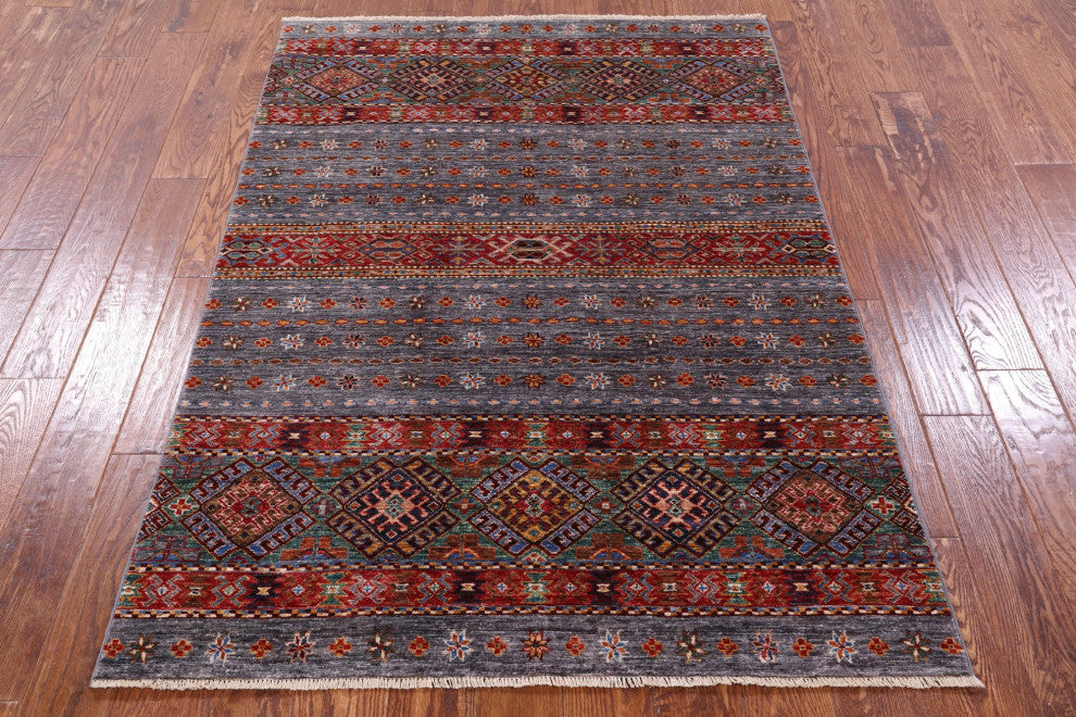 Khorjin Super Kazak Hand Knotted Rug 4' 2" X 5' 11" Q9637