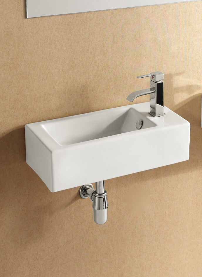 Porcelain Wall-Mounted Left-Facing Sink