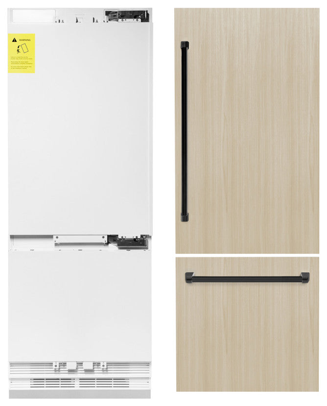 ZLINE 30" Built-in Refrigerator With a Matte Black Handle, RBIVZ-30-MB