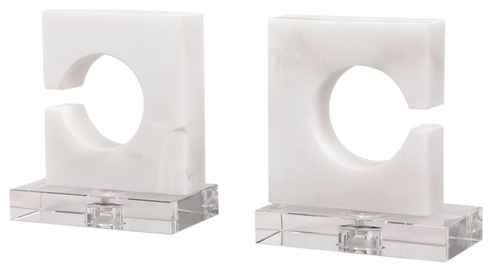 Uttermost Clarin White and Gray Bookends, Set of 2