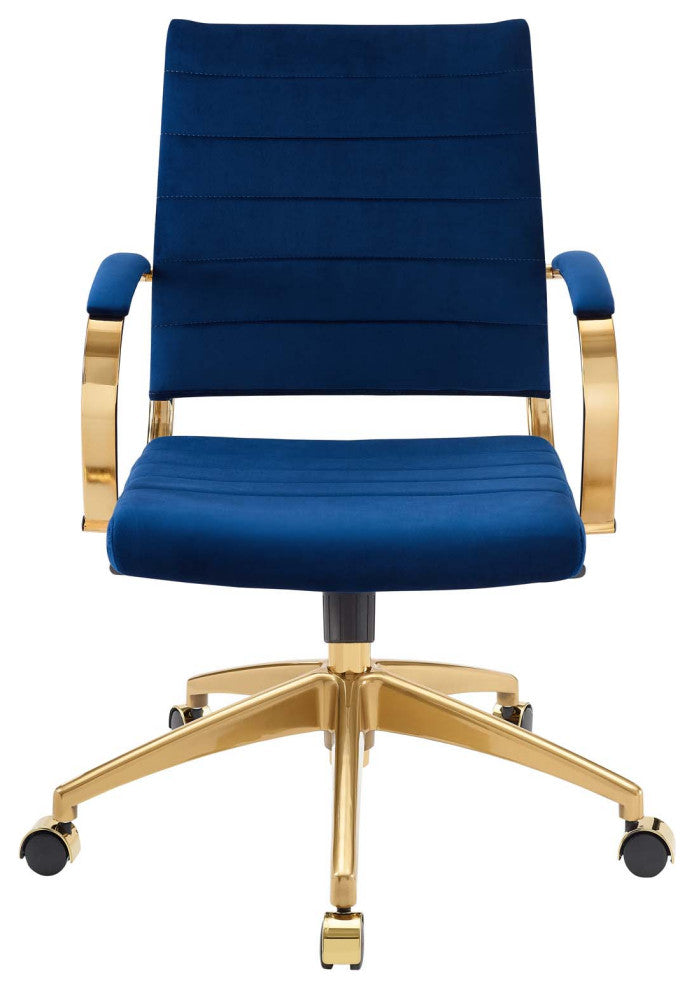 Computer Work Desk Chair, Velvet, Blue Navy, Modern, Home Business Office