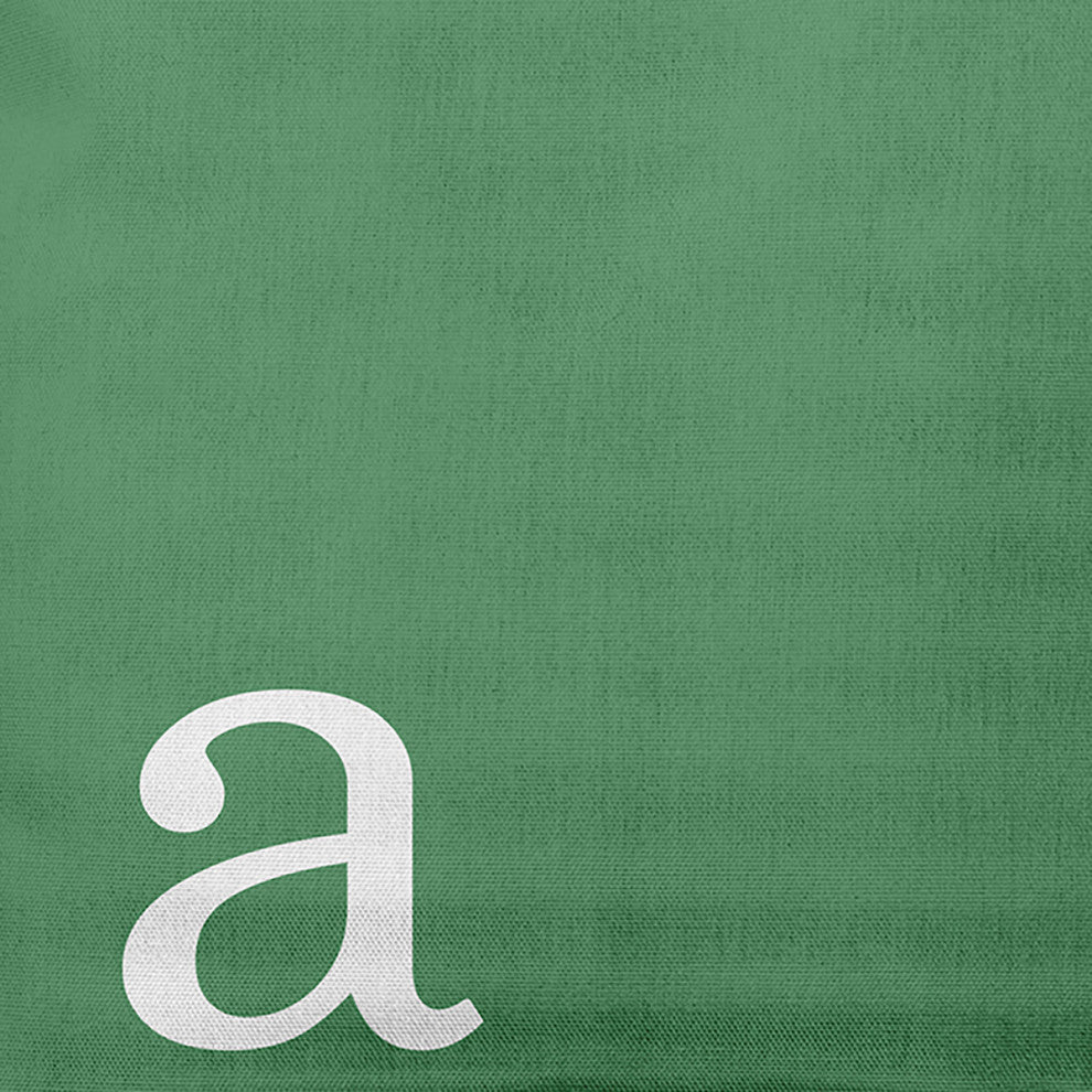 20" x 20" Modern Monogram Indoor/Outdoor Polyester Throw Pillow, Sage