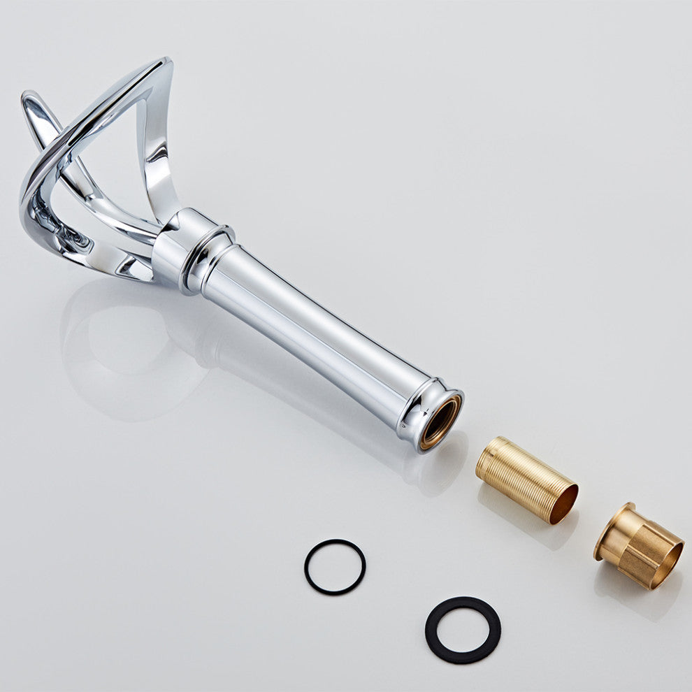 Elegant Waterfall Bathroom Faucet, Single Handle, Solid Brass, Chrome, Long