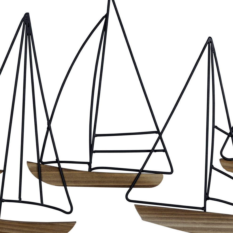 Metal and Wood Sailboat Wall D"cor