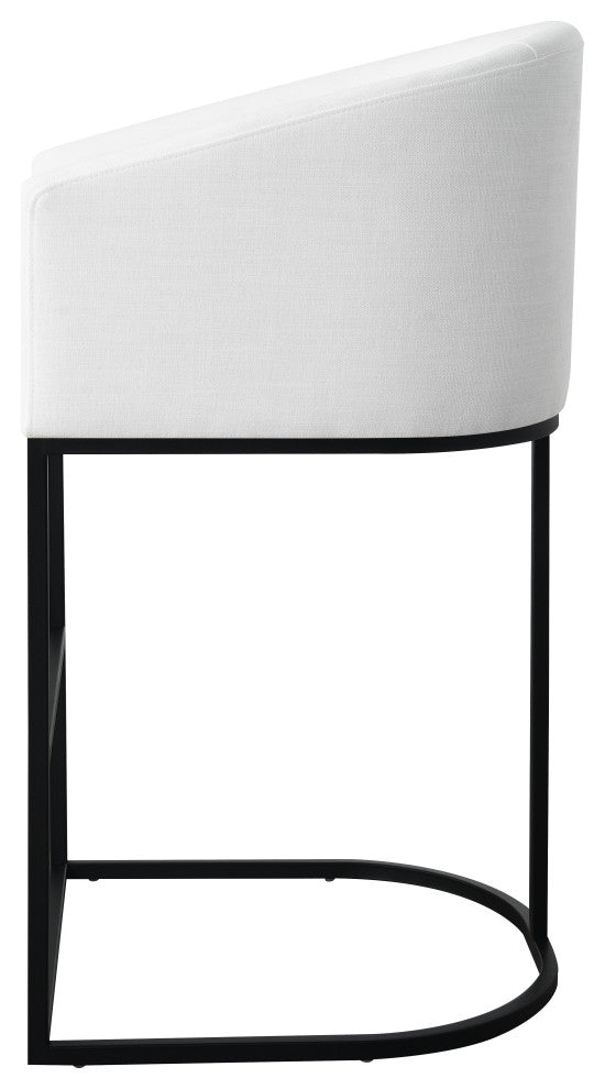 Jace Upholstered Barstool, White