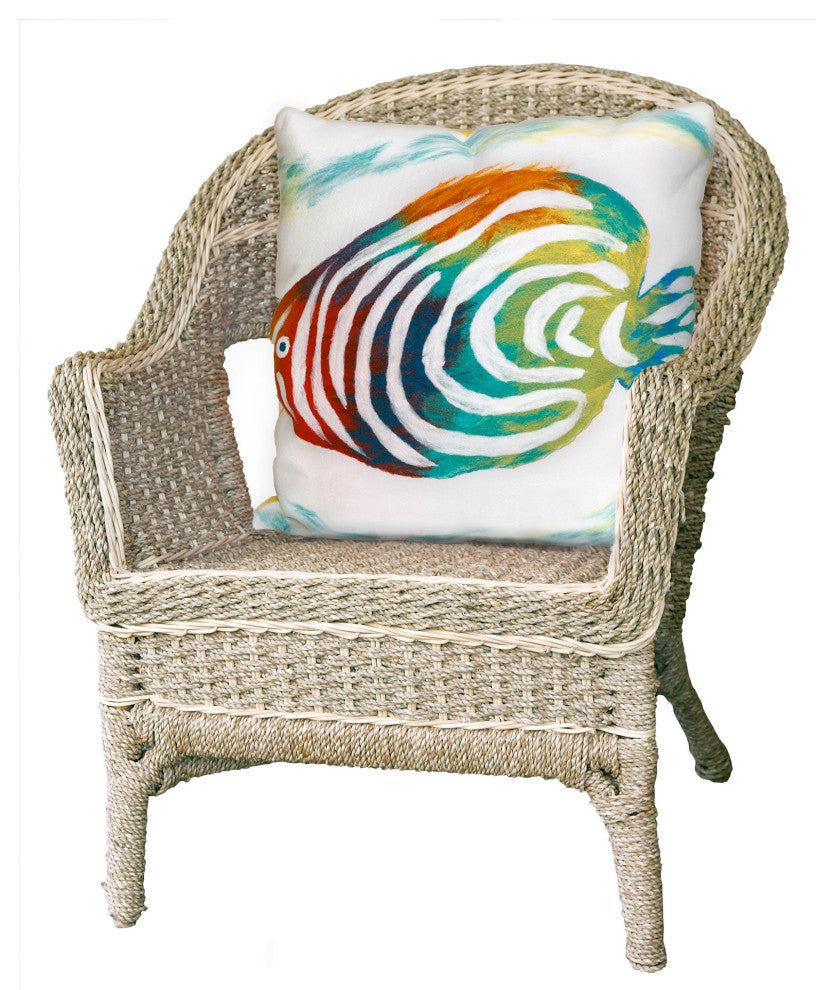 Visions II Rainbow Fish Pearl Pillow, 20"x20"