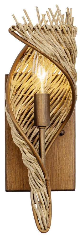 Flow 1-Lt Right Sconce - Baguette/Natural Rattan