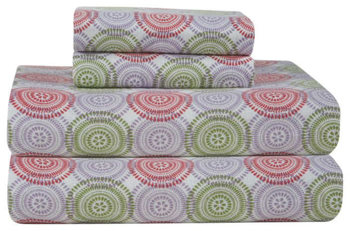 Pointehaven 170 Flannel Sheet Set, Starburst, Twin