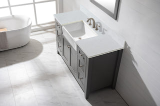 The Alpine Bathroom Vanity, Gray, 54", Single Sink, Freestanding