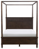Martha Stewart Kenna Bed, Console Table, Nightstand, Dark Coffee, Bed-Queen Size