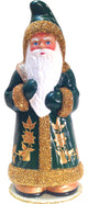 Schaller Paper Mache Candy Container- Santa Green Coat