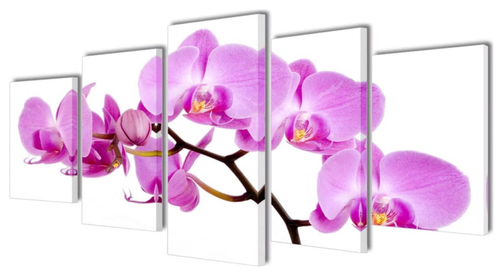 Canvas Wall Print Set Orchid 79"x39"