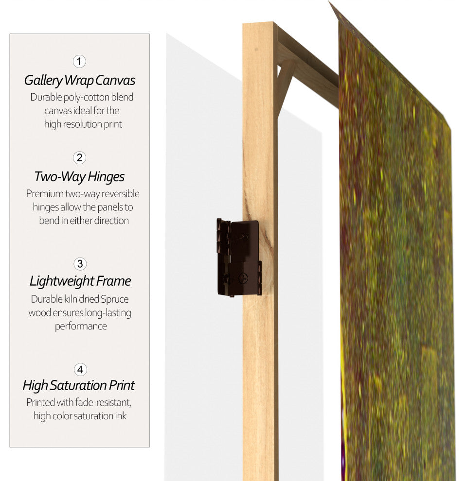 6' Tall Double Sided Works of Klimt Room Divider, The Kiss/Tree of Life