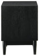 Artemio 2 Drawer Wood Nightstand With Shelf, Black Finish