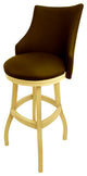 Swivel Tall Spectator Wood Bar Stool 34", Bellissima, Brown, Beige