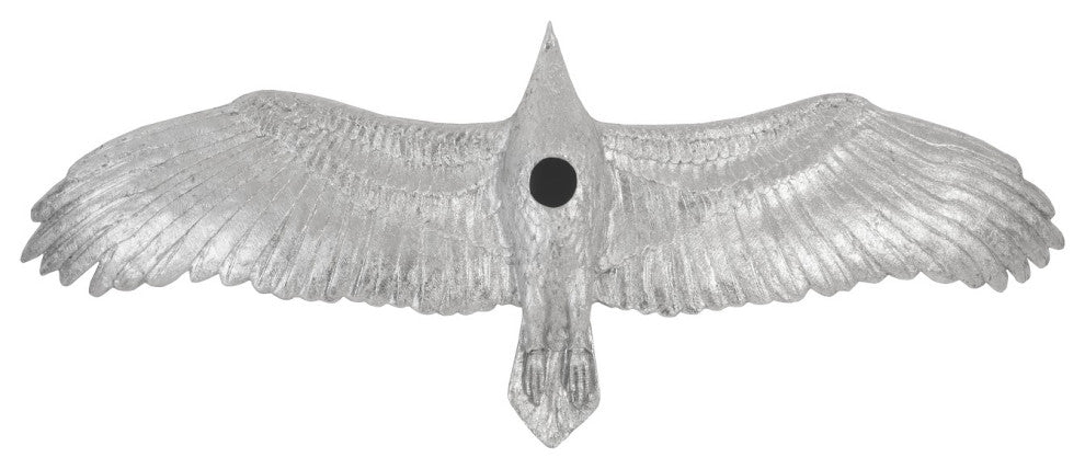Soaring Eagle Wall Art, Resin, Silver Leaf, Small