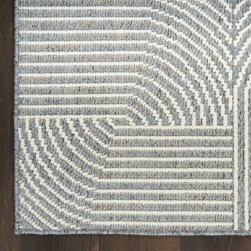 Nourison Natural Texture 2'3" x 7'6" Charcoal Ivory Modern Indoor Rug