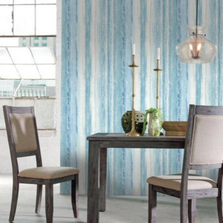 Watercolor Stripe Peel and Stick Wallpaper, Blue