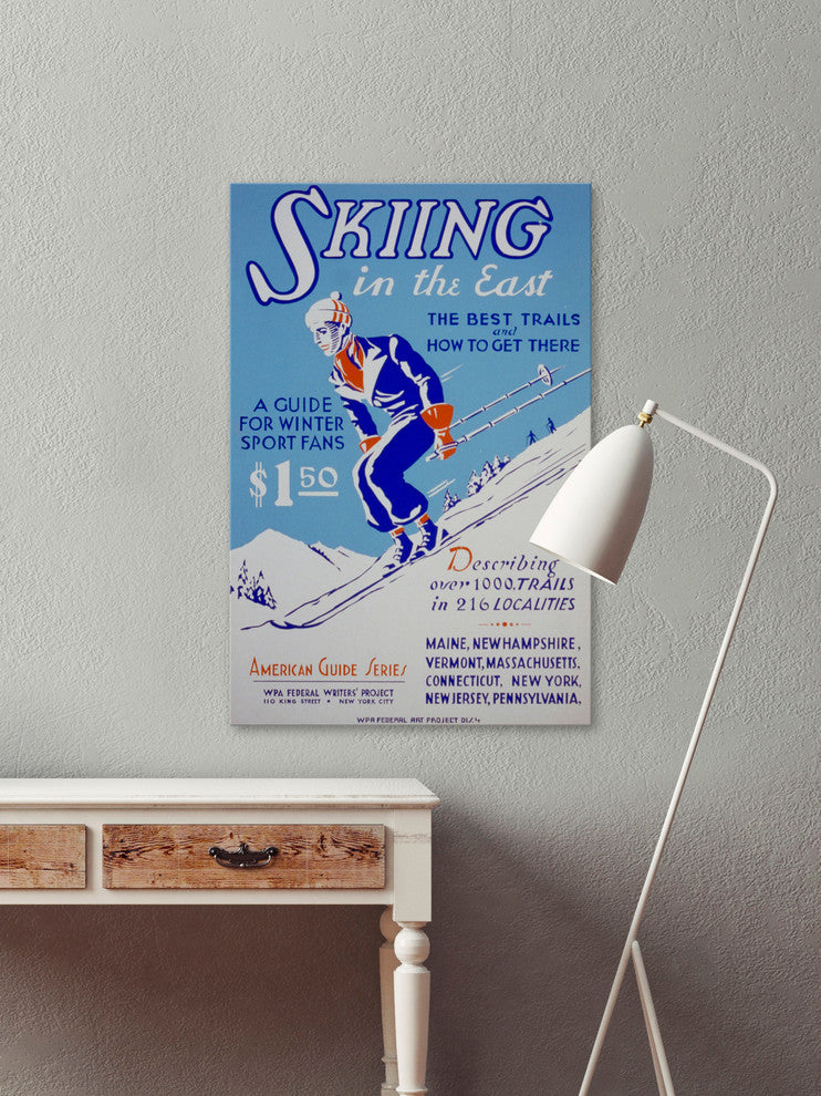 "Skiing in the East" Painting Print on Wrapped Canvas, 16"x24"