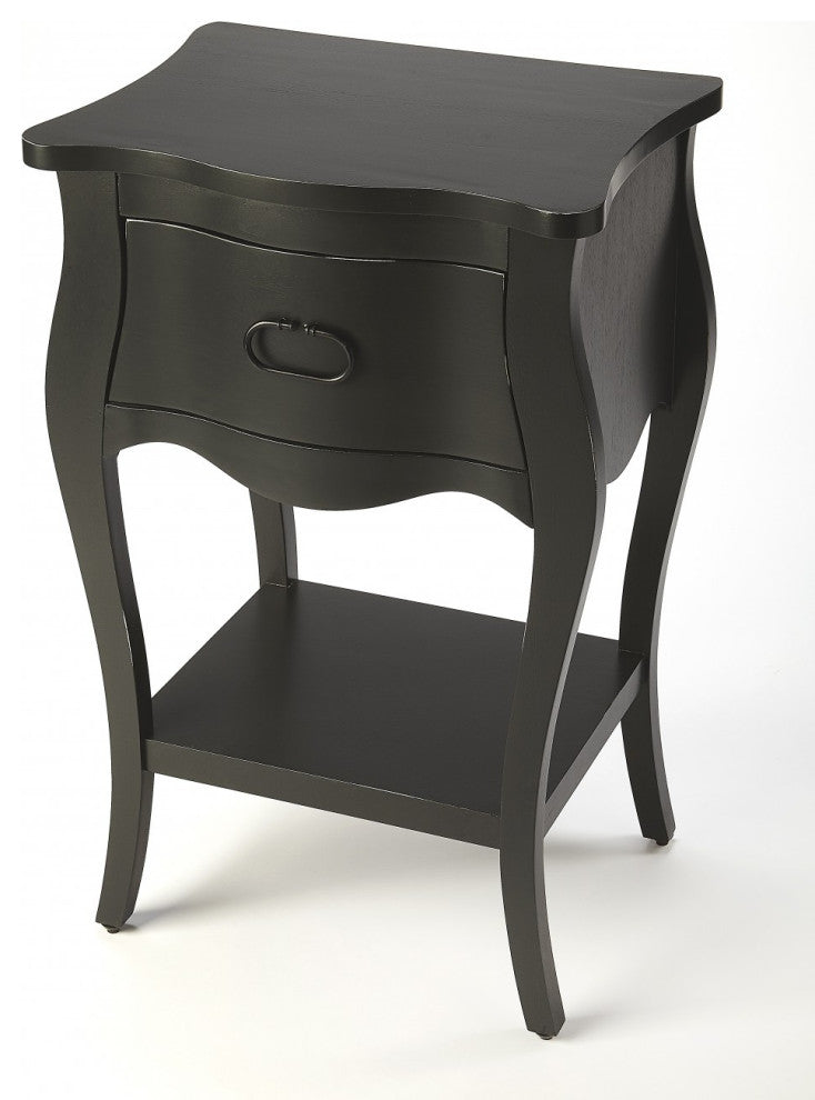 Black Single Drawer Nightstand