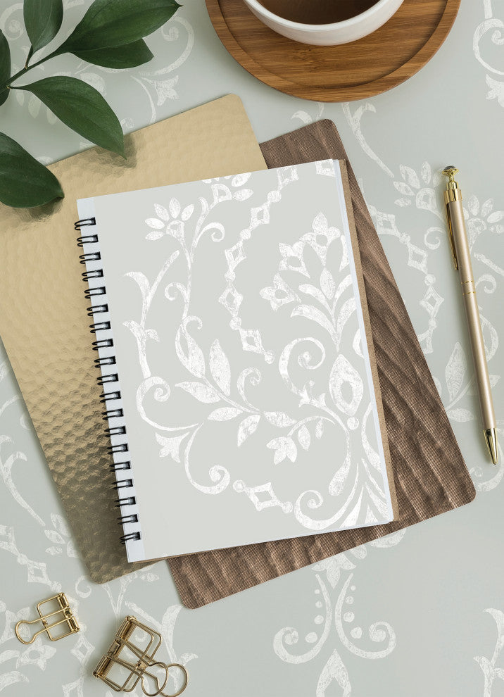 Grey New Damask Peel & Stick Wallpaper