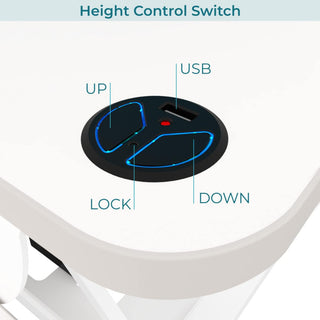 VersaDeskÂ® PowerProÂ® Corner Electric Standing Desk Converter with USB Charging, White